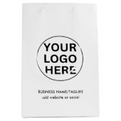 Professionele Zakelijke Logo & Tekst l Zwart & Wit Medium Cadeauzakje (Voorkant)