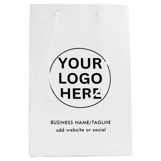 Professionele Zakelijke Logo & Tekst l Zwart & Wit Medium Cadeauzakje (Voorkant)