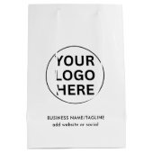 Professionele Zakelijke Logo & Tekst l Zwart & Wit Medium Cadeauzakje (Achterkant)