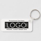 Professionele Zakelijke Logo Tekst Promo Gifts Wit Sleutelhanger (Voorkant)