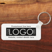 Professionele Zakelijke Logo Tekst Promo Gifts Wit Sleutelhanger (Voorkant)