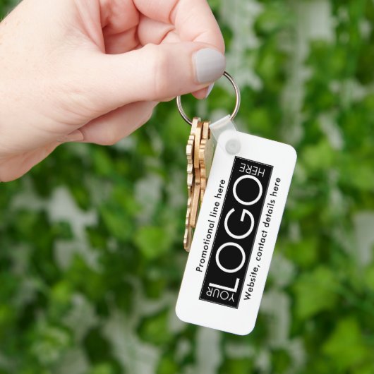 Professionele Zakelijke Logo Tekst Promo Gifts Wit Sleutelhanger (Hand)