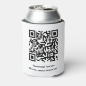 Professionele zakelijke Logo tekst Trendy QR-code Blikjeskoeler (Blikje Achterkant)