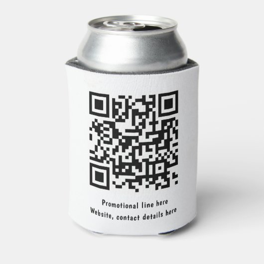 Professionele zakelijke Logo tekst Trendy QR-code Blikjeskoeler (Blikje Achterkant)