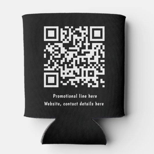 Professionele zakelijke Logo tekst Trendy QR-code Blikjeskoeler (Achterkant)