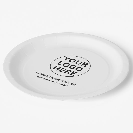 Professionele Zakelijke Logo & Tekst Zwart & Wit Papieren Bordje (Gekanteld)