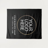 Professionele Zakelijke Logo & Tekstbedrijf Zwart Wandkleed (Voorkant (horizontaal))