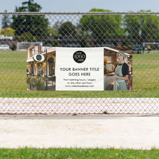 Professionele Zakelijke Logo Wit Minimalistische F Spandoek (Insitu)