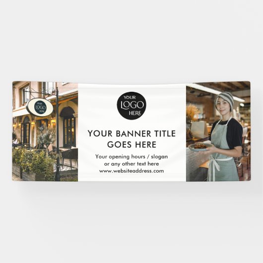 Professionele Zakelijke Logo Wit Minimalistische F Spandoek (Horizontaal)