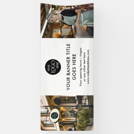 Professionele Zakelijke Logo Wit Minimalistische F Spandoek (Verticaal)