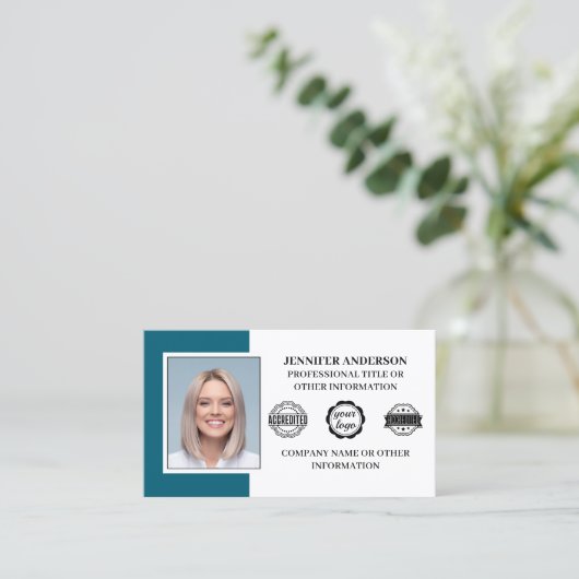 Professionele zakelijke medewerker Aangepaste foto Visitekaartje (Staand voorkant)