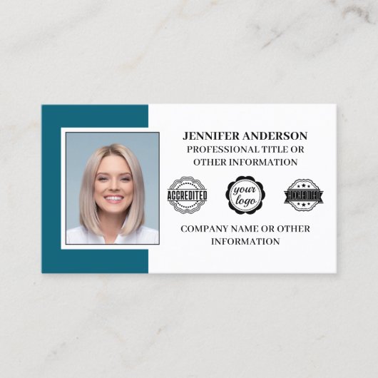 Professionele zakelijke medewerker Aangepaste foto Visitekaartje (Voorkant)