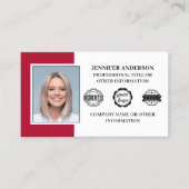 Professionele zakelijke medewerker Aangepaste foto Visitekaartje (Voorkant)