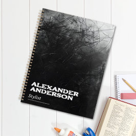 Professionele zakelijke minimale zwarte krabbel planner