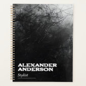 Professionele zakelijke minimale zwarte krabbel planner (Voorkant)