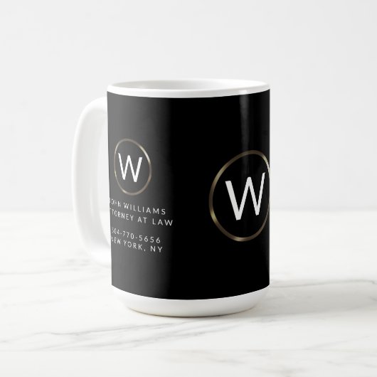 Professionele zakelijke Monogram Koffie Mok (Voorkant links)
