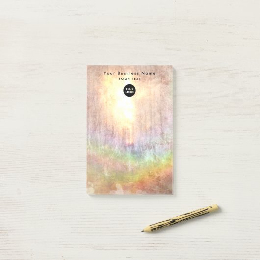 Professionele zakelijke neutrale gekleurde Logo 4x Post-it® Notes (Op bureau)