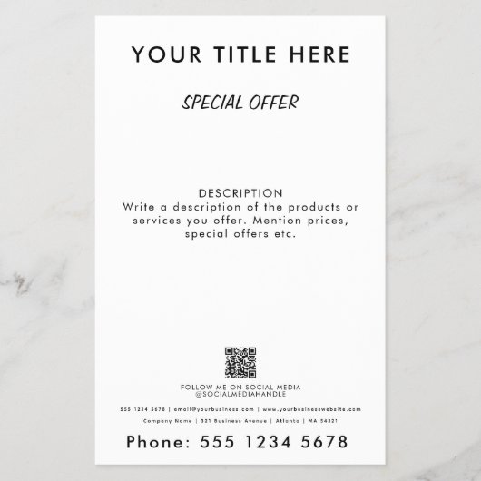 Professionele Zakelijke Promotionele Verkoop QR Co Flyer (Voorkant)