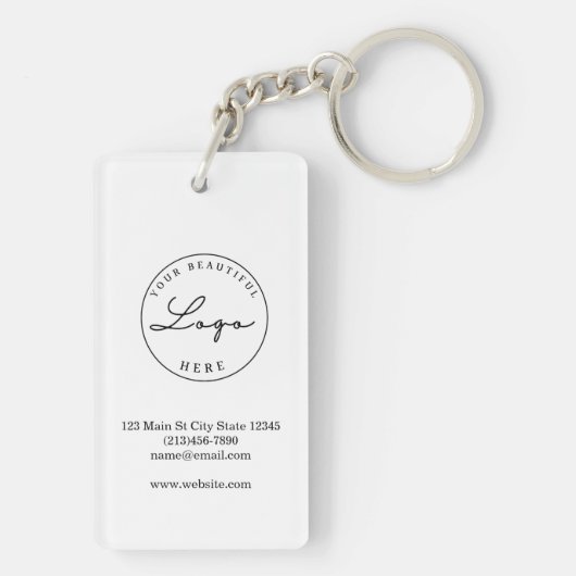 Professionele zakelijke QR-code Logo Sleutelhanger (achterkant)