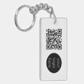 Professionele zakelijke QR-code wit Sleutelhanger (Voorkant Links)