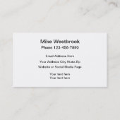 Professionele zakelijke tussenpersoon visitekaartje (Achterkant)