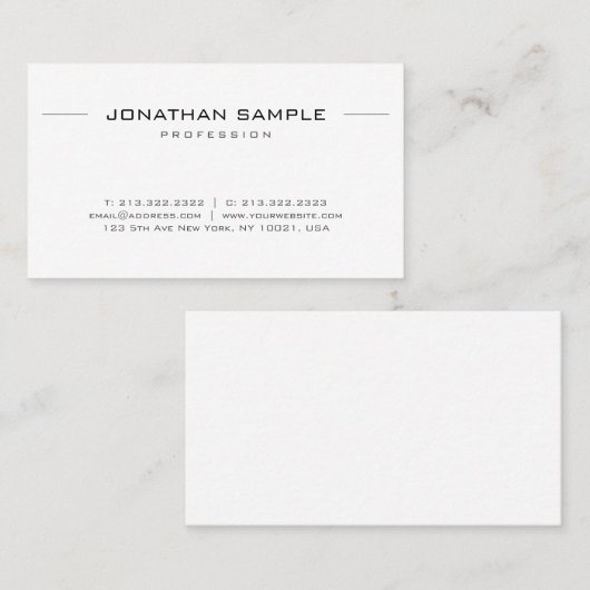 Professionele zakelijke visitekaartjes Moderne Sja (Voorkant / Achterkant)