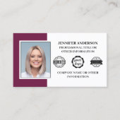 Professionele zakelijke werknemer Aangepaste foto' Visitekaartje (Voorkant)