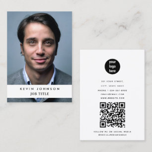 Professionele Zakelijke Werknemer Foto QR Code Visitekaartje
