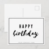 Professionele zakelijke werknemer Happy Birthday Briefkaart (Voorkant / Achterkant)