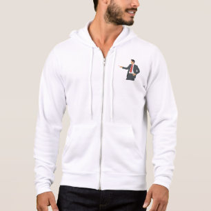 Professionele zakenman in pak met aanwijsstok hoodie