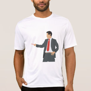 Professionele zakenman in pak met aanwijsstok t-shirt