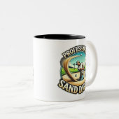 Professionele zandgraafmachine – Golf Humor Tweekleurige Koffiemok (Voorkant rechts)