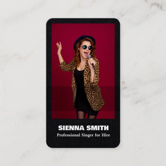 Professionele Zanger Aangepaste QR Premium Visitekaartje (Voorkant)