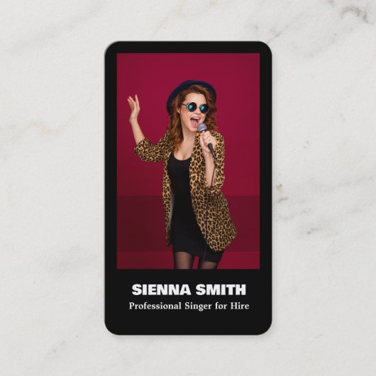 Professionele Zanger Custom QR Visitekaartje (Voorkant)