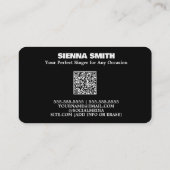 Professionele Zanger Custom QR Visitekaartje (Achterkant)