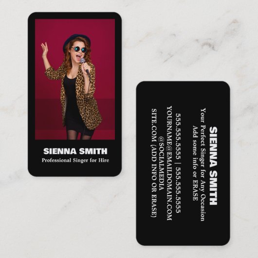 Professionele zanger visitekaartje (Voorkant / Achterkant)