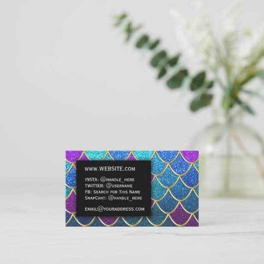 Professionele Zeemeermin Glitter Elegant Modern Sa Visitekaartje (Staand voorkant)
