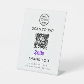Professionele Zelle QR Code Scan om Logo wit te be Reclamebord Met Voetstuk (Voorkant)