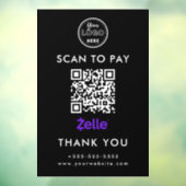 Professionele Zelle QR Code Scan om te betalen Log Raamsticker (Vel 3)