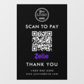 Professionele Zelle QR Code Scan om te betalen Log Raamsticker (Vel)