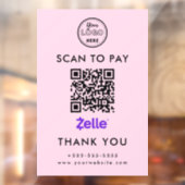 Professionele Zelle QR Code Scan om te betalen Log Raamsticker (Vel 2)