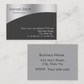 Professionele zilver en grijs metaal, elegant mode visitekaartje (Voorkant / Achterkant)