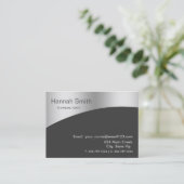 Professionele zilver en grijs metaal, elegant mode visitekaartje (Staand voorkant)