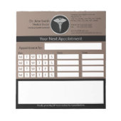 Professionele zilveren Caduceus medische afspraak Notitieblok (Voorkant)