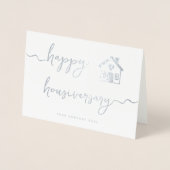 Professionele Zilveren Gelukkig Huisjubileum Makel Folie Kaarten (Voorkant)