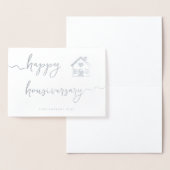 Professionele Zilveren Gelukkig Huisjubileum Makel Folie Kaarten (Display)