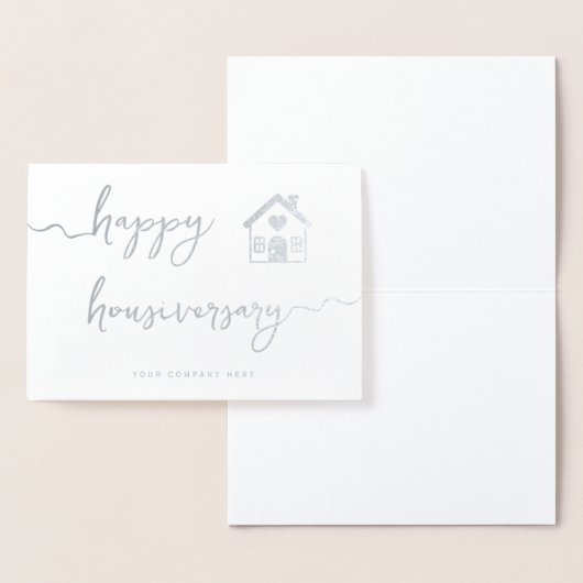 Professionele Zilveren Gelukkig Huisjubileum Makel Folie Kaarten (Display)