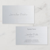Professionele zilveren Sjabloon Elegant Modern Tre Visitekaartje (Voorkant / Achterkant)