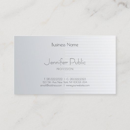 Professionele zilveren Sjabloon Elegant Modern Tre Visitekaartje (Achterkant)