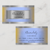 Professionele zilvergrijze elegant blauw omber visitekaartje (Voorkant / Achterkant)